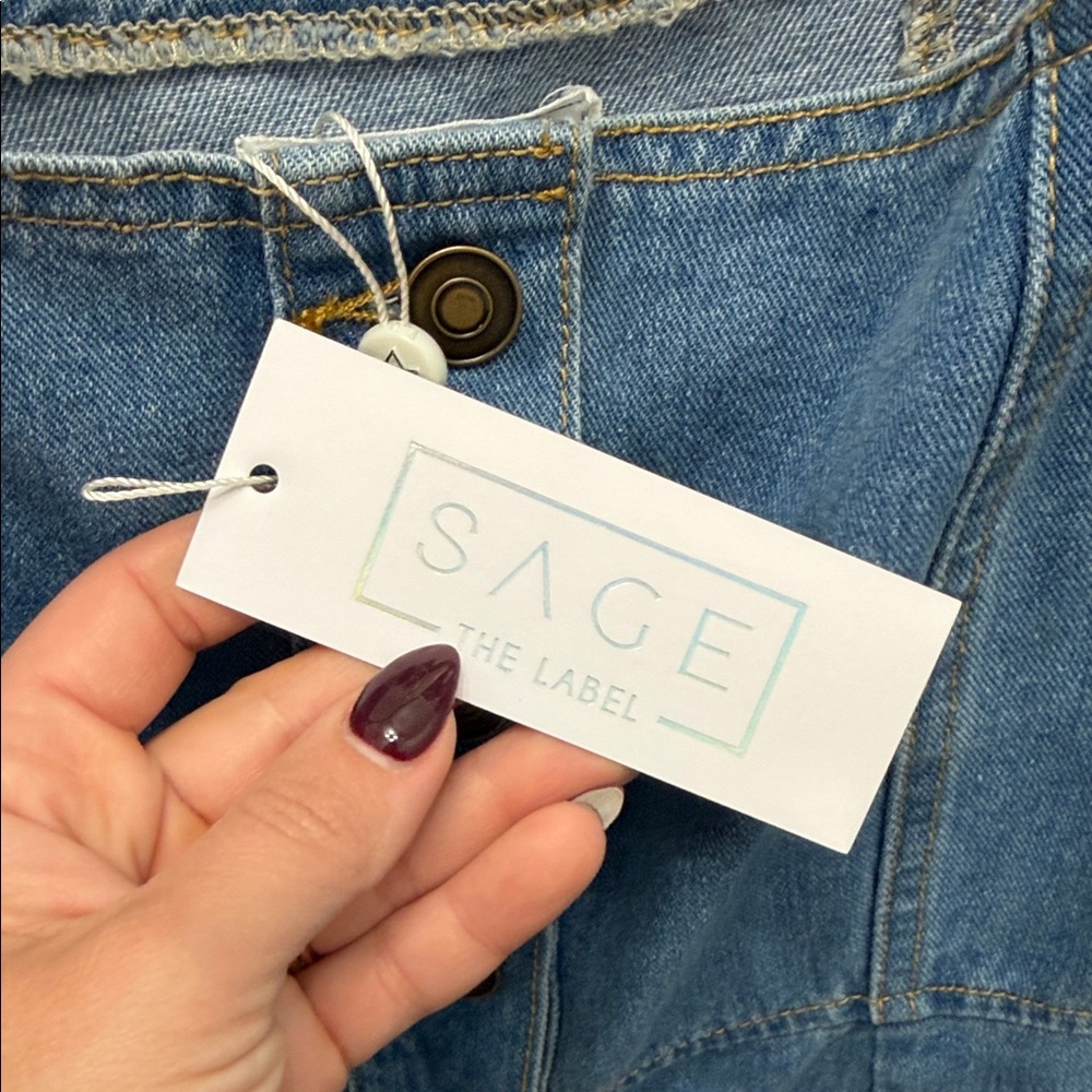 Sage Blue Denim Button-Down Dress - Picture 3 of 3